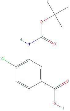 Chemical structure of 3-((tert-Butoxycarbonyl)amino)-4-chlorobenzoic acid