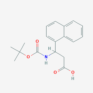 Chemical structure of (R,S)-Boc-3-amino-3-(1-naphthyl)-propionic acid