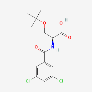 Chemical structure of 3-((tert-Butoxycarbonyl)amino)-3-(3,4-dichlorophenyl)propanoic acid