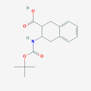 Chemical structure of 3-((tert-Butoxycarbonyl)amino)-1,2,3,4-tetrahydronaphthalene-2-carboxylic acid