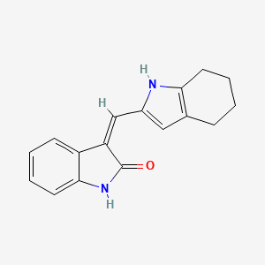Chemical structure of 3-((4,5,6,7-Tetrahydro-1H-indol-2-yl)methylene)indolin-2-one