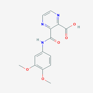 Chemical structure of 3-((3,4-Dimethoxyphenyl)carbamoyl)pyrazine-2-carboxylic acid