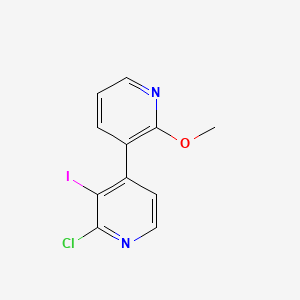 Chemical structure of 3-((2-chloropyridin-4-yl)oxy)-6-iodo-2-methylpyridine