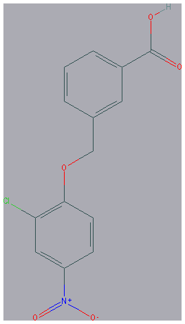 Chemical structure of 3-((2-Chloro-4-nitrophenoxy)methyl)benzoic acid