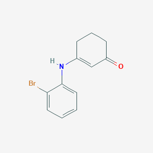 Chemical structure of 3-((2-Bromophenyl)amino)cyclohex-2-enone