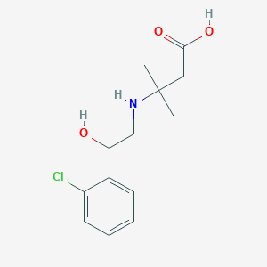 Chemical structure of 3-((2-(2-Chlorophenyl)-2-hydroxyethyl)amino)-3-methylbutanoic acid
