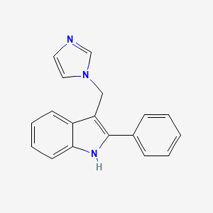Chemical structure of 3-((1H-Imidazol-1-yl)methyl)-2-phenyl-1H-indole