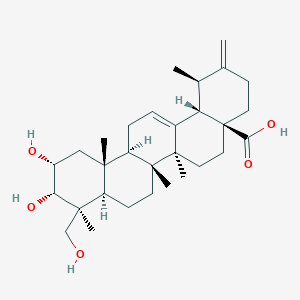 Chemical structure of 2α,3α,24-Trihydroxyursa -12,20(30)-dien-28-oic acid