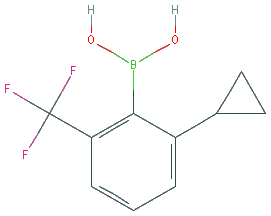 Chemical structure of 2-Trifluoromethyl-6-cyclopropylphenylboronic acid