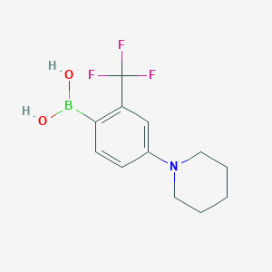 Chemical structure of 2-Trifluoromethyl-4-(piperidin-1-yl)phenylboronic acid