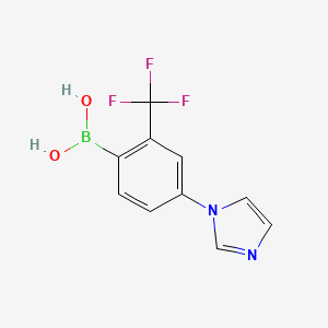 Chemical structure of 2-Trifluoromethyl-4-(imidazol-1-yl)phenylboronic acid