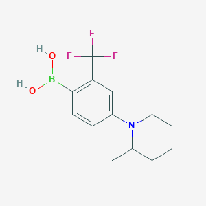 Chemical structure of 2-Trifluoromethyl-4-(2-methylpiperidin-1-yl)phenylboronic acid