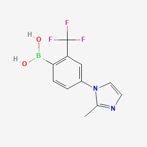 Chemical structure of 2-Trifluoromethyl-4-(2-methylimidazol-1-yl)phenylboronic acid