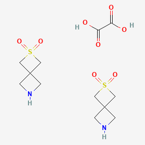 Chemical structure of 2-Thia-6-azaspiro[3.3]heptane 2,2-dioxide hemioxalate