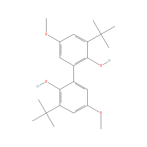 Chemical structure of 2-tert-Butyl-6-(3-tert-Butyl-2-hydroxy-5-methoxyphenyl)-4-methoxypheno