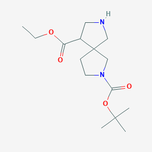 Chemical structure of 2-tert-Butyl 9-ethyl 2,7-diazaspiro[4.4]nonane-2,9-dicarboxylate