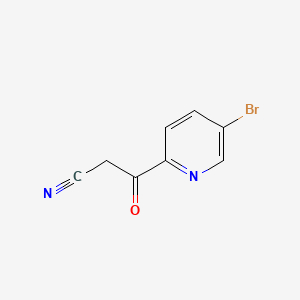 Chemical structure of 2-Pyridinepropanenitrile, 5-bromo-β-oxo-