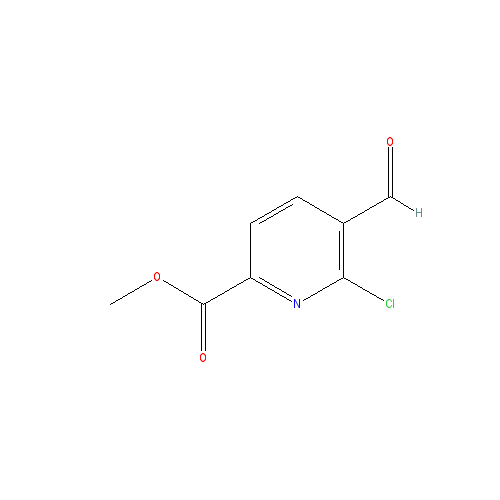 Chemical structure of Methyl 6-chloro-5-formylpicolinate