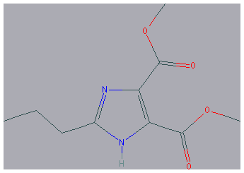 Chemical structure of dimethyl 2-propyl-1H-imidazole-4,5-dicarboxylate