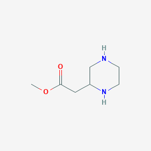 Chemical structure of Methyl 2-(piperazin-2-yl)acetate