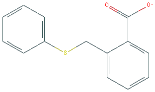 Chemical structure of 2-Phenylthiomethylbenzoic Acid