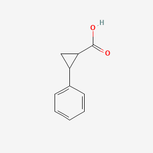 Chemical structure of 2-Phenylcyclopropanecarboxylic acid