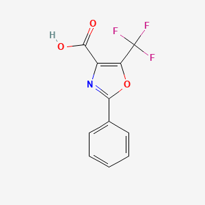 Chemical structure of 2-Phenyl-5-(trifluoromethyl)oxazole-4-carboxylic acid