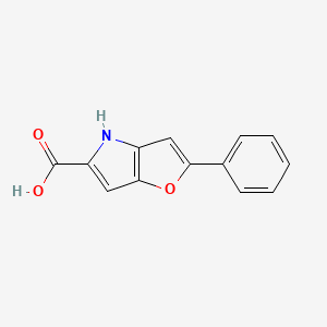 Chemical structure of 2-Phenyl-4H-furo[3,2-b]pyrrole-5-carboxylic acid