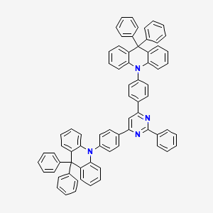 Chemical structure of 2-Phenyl-4,6-bis[4-(9,9-diphenyl-9,10-dihydroacridine)-phenyl]pyrimidine