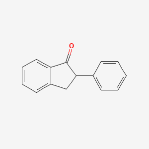 Chemical structure of 2-Phenyl-2,3-dihydro-1H-inden-1-one