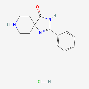 Chemical structure of 2-Phenyl-1,3,8-triazaspiro[4.5]dec-1-en-4-one hydrochloride