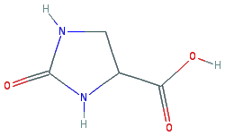 Chemical structure of 2-Oxo-4-imidazolinecarboxylic acid