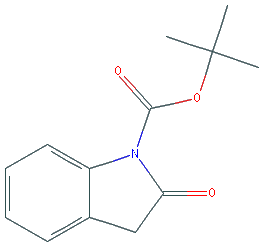 Chemical structure of tert-Butyl 2-oxo-2,3-dihydro-1H-indole-1-carboxylate
