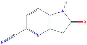 Chemical structure of 2-Oxo-2,3-dihydro-1H-pyrrolo[3,2-b]pyridine-5-carbonitrile