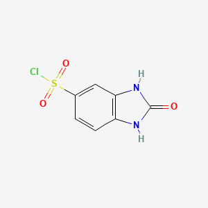 Chemical structure of 2-oxo-2,3-dihydro-1H-1,3-benzodiazole-5-sulfonyl chloride