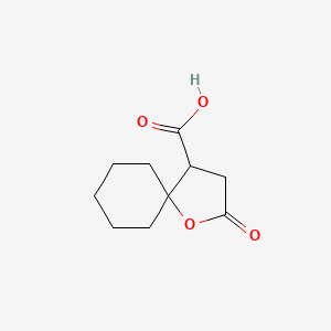 Chemical structure of 2-oxo-1-oxaspiro[4.5]decane-4-carboxylic acid