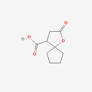 Chemical structure of 2-oxo-1-oxaspiro[4.4]nonane-4-carboxylic acid