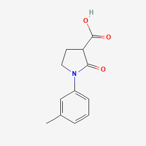 Chemical structure of 2-Oxo-1-m-tolyl pyrrolidine-3-carboxylic Acid