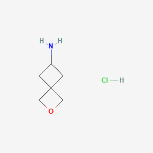 Chemical structure of 2-Oxaspiro[3.3]heptan-6-amine hydrochloride