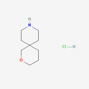 Chemical structure of 2-Oxa-9-azaspiro[5.5]undecane hydrochloride