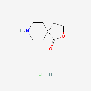 Chemical structure of 2-Oxa-8-azaspiro[4.5]decan-1-one hydrochloride