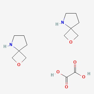 Chemical structure of 2-Oxa-5-azaspiro[3.4]octane hemioxalate