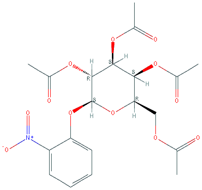 Chemical structure of 2-Nitrophenyl2,3,4,6-tetra-O-acetyl-b-D-galactopyranoside