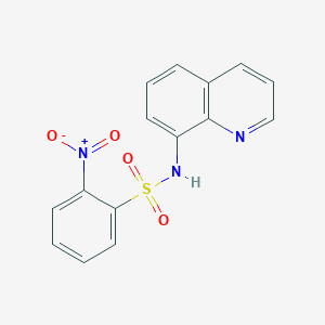 Chemical structure of 2-Nitro-N-(quinolin-8-yl)benzenesulfonamide