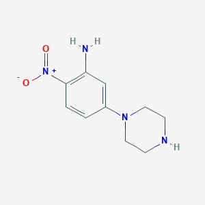 Chemical structure of 2-Nitro-5-(1-piperazinyl)aniline
