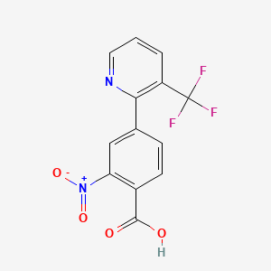 Chemical structure of 2-Nitro-4-(3-trifluoromethylpyridin-2-yl)benzoic acid