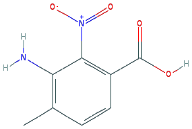 Chemical structure of 2-Nitro-3-Amino-4-Methylbenzoic Acid