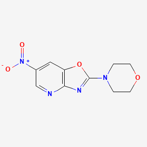 Chemical structure of 2-Morpholino-6-nitrooxazolo[4,5-b]pyridine