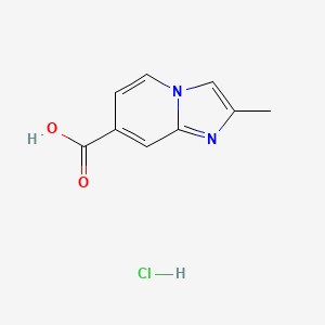 Chemical structure of 2-Methylimidazo[1,2-a]pyridine-7-carboxylic acid hydrochloride