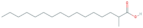 Chemical structure of 2-Methylhexadecanoic Acid